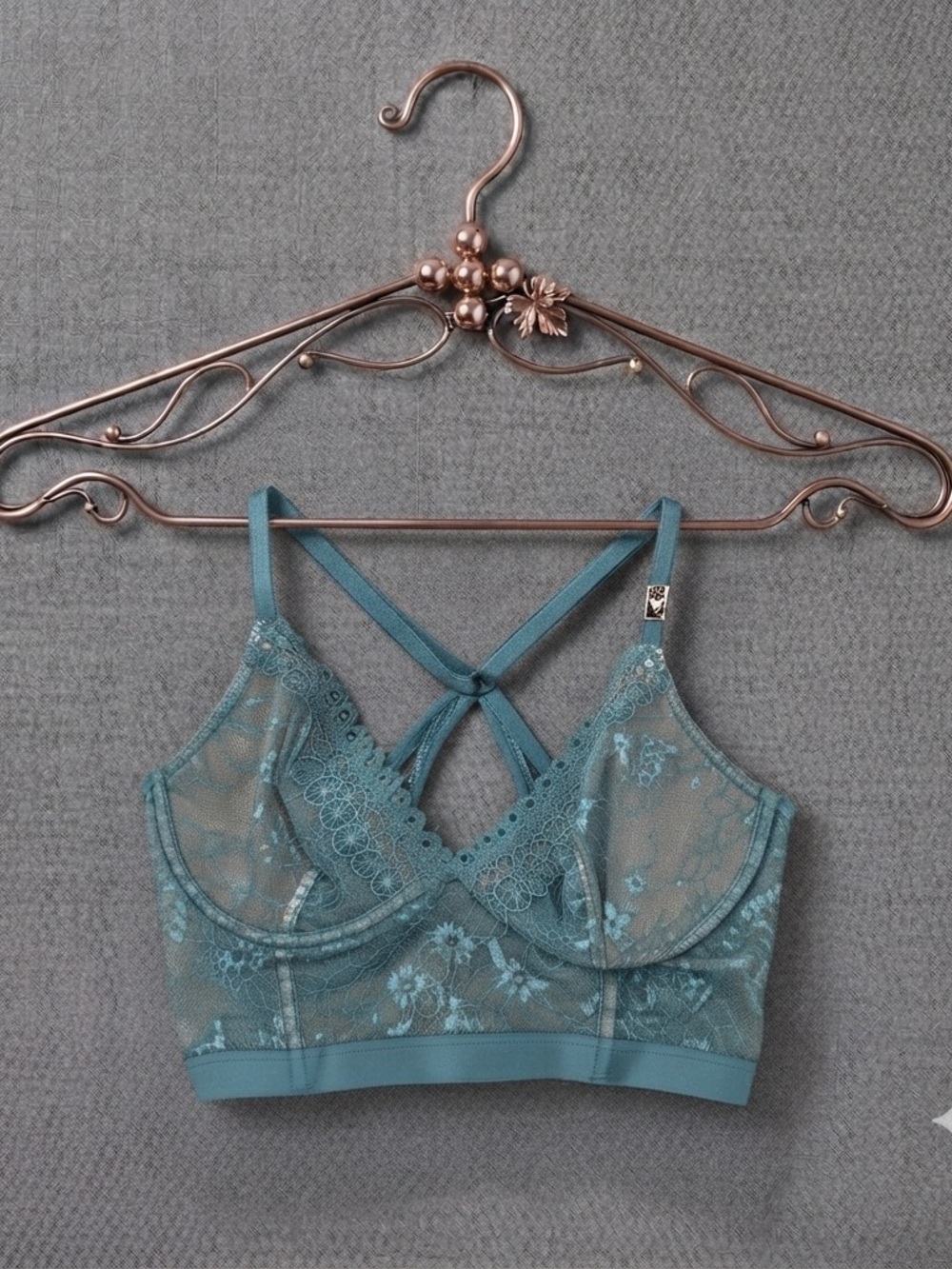 Victoria’s Secret Very Sexy Teal Lace Longline Bralette 34B NWOT